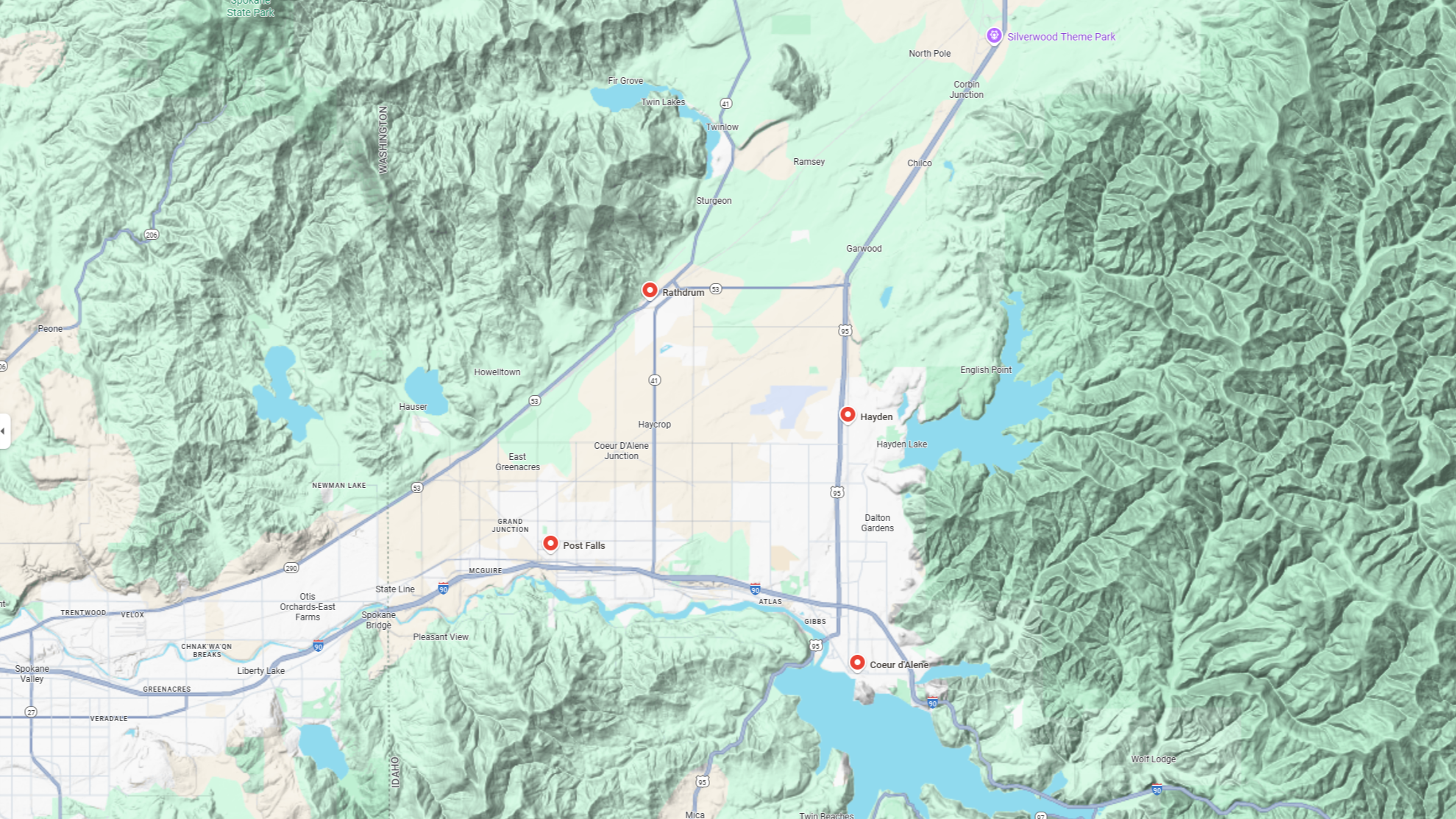 Map of North Idaho